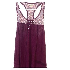 Maroon Patterned Tank Top